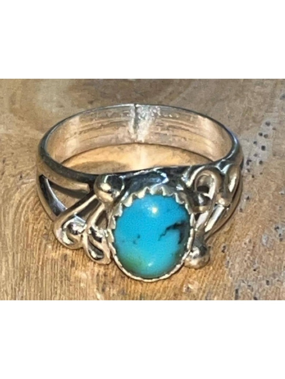 Navajo sterling silver turquoise traditional ring size 5.5 -Ella Cowboy